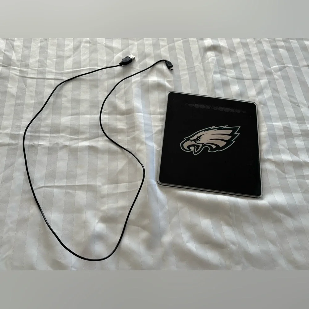 Black Philadelphia Eagles Light Up Mouse Pad With USB Cord (Good Condition)